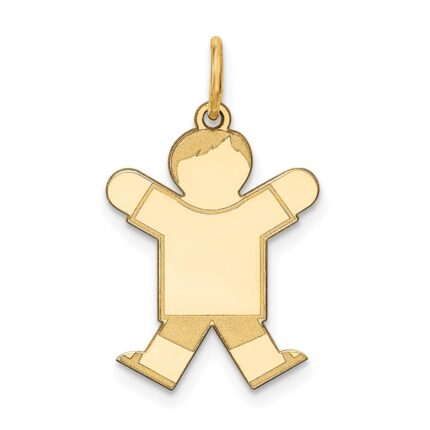 14k The Kids Small Boy with Haircut Engravable Joy Charm