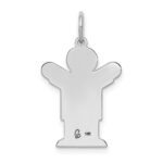 14k White Gold The Kids Small Boy with Haircut Engravable Love Charm - Image 4