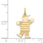 14k The Kids Small Stars and Stripes Boy Engravable Kiss Charm - Image 3