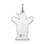 14k The Kids Small Heart Shirt Boy Engravable Love Charm - Image 4
