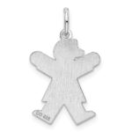 Sterling Silver Rhodium-plated Joy Kid Charm - Image 3