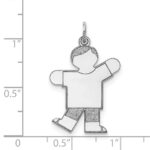 Sterling Silver Rhodium-plated Kid Charm - Image 4