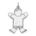 Sterling Silver Rhodium-plated Kid Charm