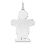 Sterling Silver Rhodium-plated Kid Charm - Image 4