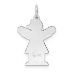 Sterling Silver Rhodium-plated Kid Charm - Image 4