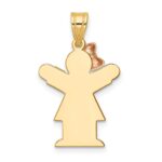 14k Two-tone The Kids Small Girl with Bow on Left Engravable Love Charm - Image 4