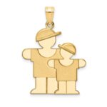 14k The Kids Big Boy and Little Boy Engravable Hugs Charm