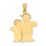 14k The Kids Big Boy and Little Boy Engravable Hugs Charm - Image 4