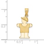 14k The Kids Solid Engravable Small Boy with Hat on Right Hugs Charm - Image 3