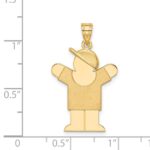 14k The Kids Solid Engravable Medium Boy with Hat on Right Love Charm - Image 3