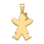 14k Two-tone The Kids Small Girl with Bow on Left Engravable Joy Charm - Image 4