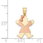 14k Two-tone The Kids Small Girl with Bow on Left Engravable Joy Charm - Image 3