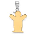 14k Two-tone The Kids Small Boy with Hat on Left Engravable Love Charm - Image 3
