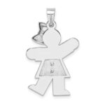 14k White Gold The Kids Large Boy with Hat on Right Engravable Love Charm - Image 4
