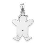 14k White Gold The Kids Small Boy with Hat on Right AA Diamond Joy Charm - Image 4
