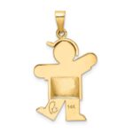 14k The Kids Puffed Boy with Hat on Left Engravable Kiss Charm - Image 4