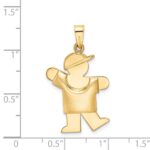14k The Kids Puffed Boy with Hat on Left Engravable Kiss Charm - Image 3