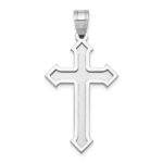 14k White Gold Passion Cross Pendant