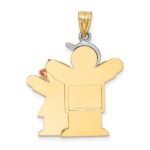 14k Tri-color The Kids Big Boy and Little Girl Engravable Love Charm - Image 4