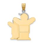 14k Two-tone The Kids Big Boy and Little Boy Engravable Love Charm - Image 4