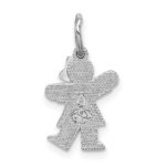14k White Gold The Kids Mini Girl Kiss Charm - Image 4