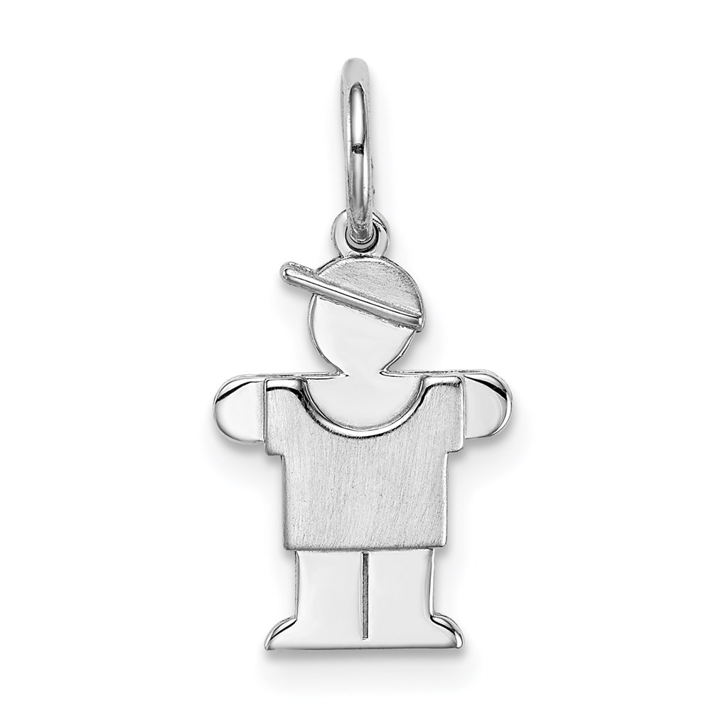 XK847.jpg 14k White Gold The Kids Mini Boy Hugs Charm - Image 1