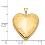 14K Floral Vine Border 20mm Heart Locket - Image 5