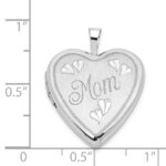 14K White Gold MOM Script with Hearts 20mm Heart Locket - Image 5