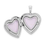 14k White Gold 16mm Heart Locket - Image 5