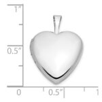 14k White Gold 16mm Heart Locket - Image 3