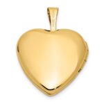 14k Leaf and Scroll 16mm Heart Locket - Image 4