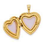 14k Leaf and Scroll 16mm Heart Locket - Image 5