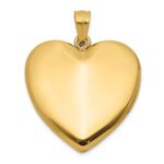 14K Polished Fancy Scrolled Design 24mm Heart Locket - Image 3