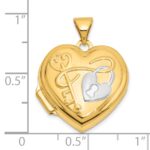 14K and White Rhodium Lock and Key Reverses to YOU HOLD THE KEY TO MY HEART 18mm Heart Locket - Image 5