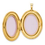 14k Polished Floral Scrolled 20mm Oval Locket - Image 4