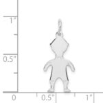 14k White Gold .018 Depth Engravable Boy Charm - Image 3