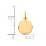 14k Plain .009 Gauge Round Engravable 10mm Disc Charm - Image 2