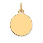14k Plain .035 Gauge Round Engravable 12mm Disc Charm
