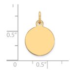 14k Plain .018 Gauge Round Engravable 12mm Disc Charm - Image 2