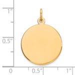 14k Plain .013 Gauge Round Engravable 18mm Disc Charm - Image 2