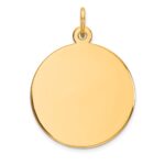 14k Plain .011 Gauge Round Engravable 19mm Disc Charm