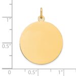 14k Plain .013 Gauge Round Engravable 23mm Disc Charm - Image 2