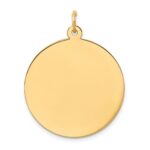 14k Plain .018 Gauge Round Engravable 25mm Disc Charm