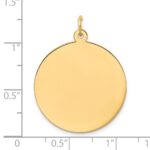 14k Plain .027 Gauge Round Engravable 25mm Disc Charm - Image 2
