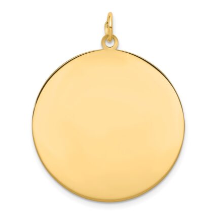 14k Plain .035 Gauge Round Engravable 28mm Disc Charm