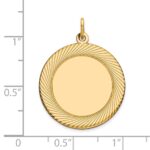 14k Etched Design Edge .027 Gauge Round Engravable 22mm Disc Charm - Image 2