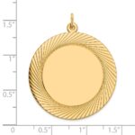 14k Etched Design Edge .027 Gauge Round Engravable 33mm Disc Charm - Image 2