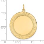 14k Etched Design Edge .018 Gauge Round Engravable 26mm Disc Charm - Image 2