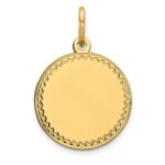 14k Plain with Zig-Zag Edge .013 Gauge Engravable Round 13mm Disc Charm - Image 2