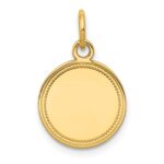 14k Plain with Zig-Zag Edge .013 Gauge Engravable Round 13mm Disc Charm